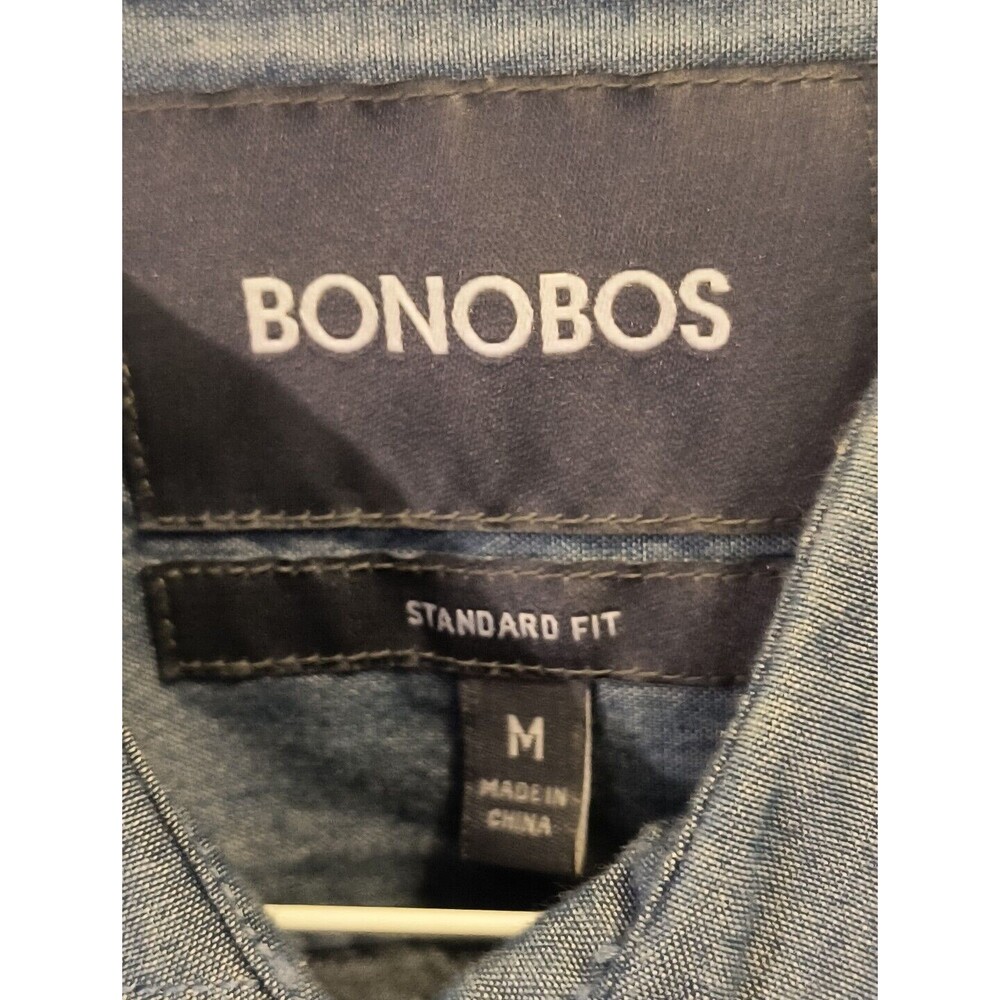 Bonobos Men's Tailored Blue Button Front Shirt Size Medium - Picture 3 of 6